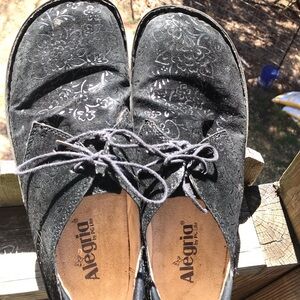 Alegria Women's Black/silver Lace-Up Shoes 40